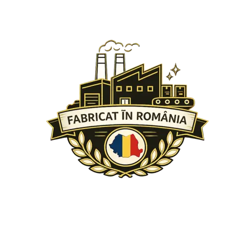 Emblemă 100% fabricat în România pentru echipamente profesionale de producție alimentară