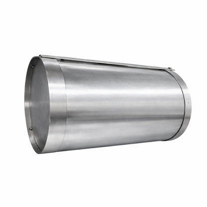 Găleată întărită din inox pentru fântână, model cu supapă pe fund, capacitate 10 litri, vedere din profil.