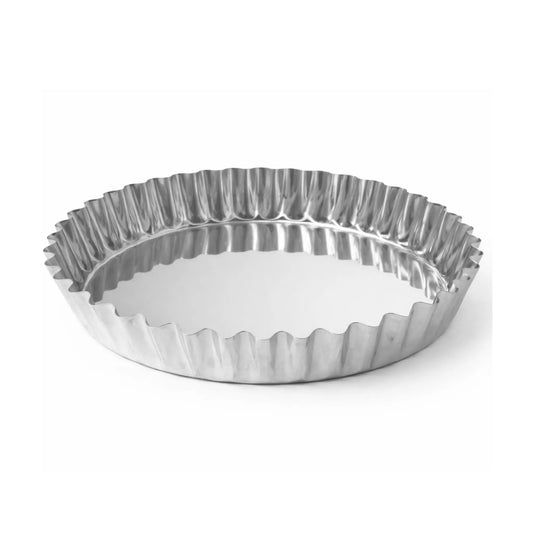 Detaliu inel perforat pentru tartă din inox AISI 304, margini canelate