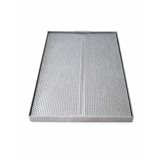 Tavă de scurgere perforată pentru pahare din inox AISI 304, dimensiune 600x400 mm, vedere frontală